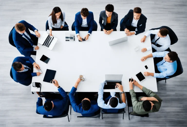 équipe en formation autour d'une table